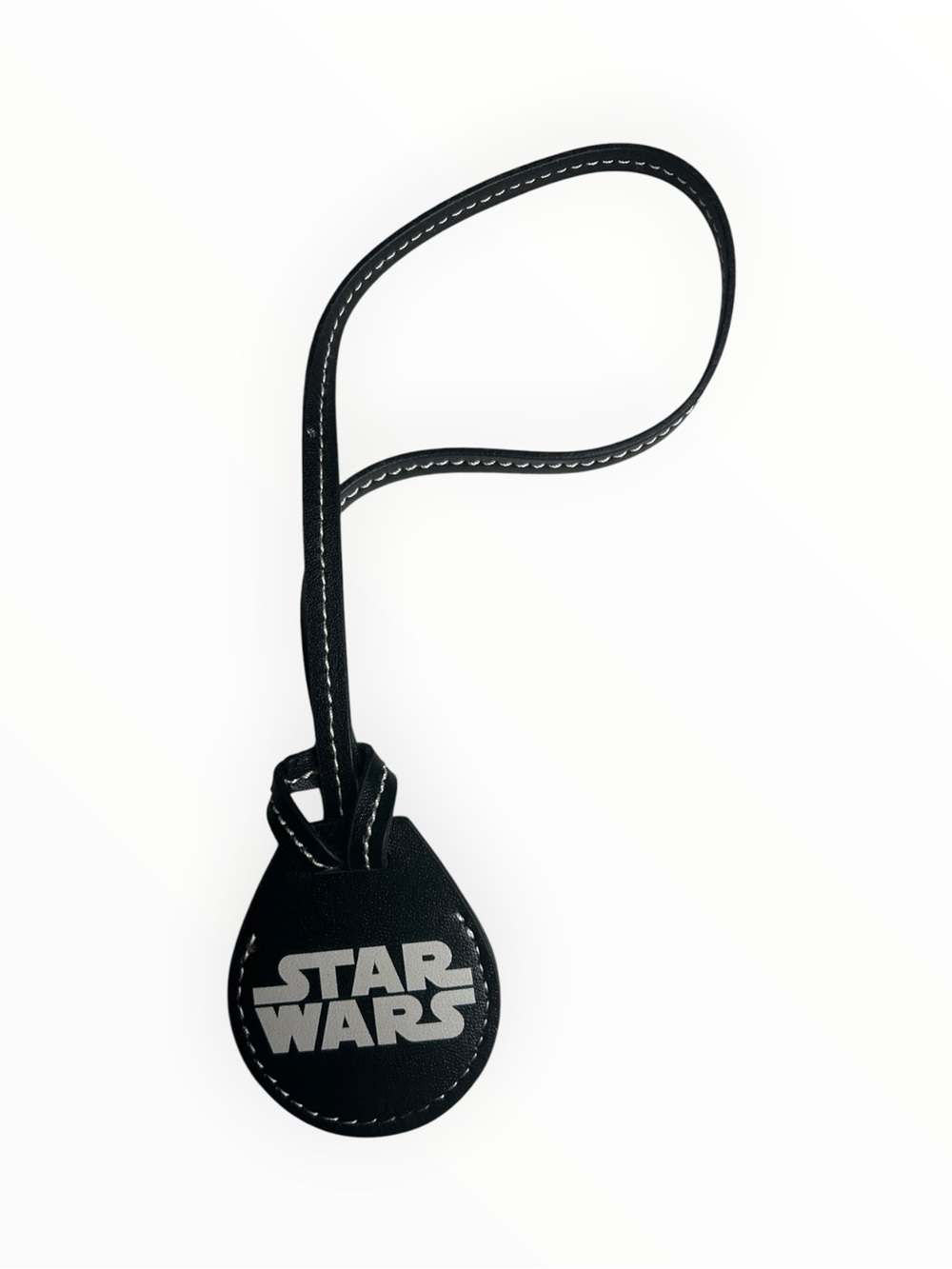 Star Wars Black Leather AirTag Holder Keychain